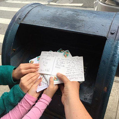 Activists sending postcards